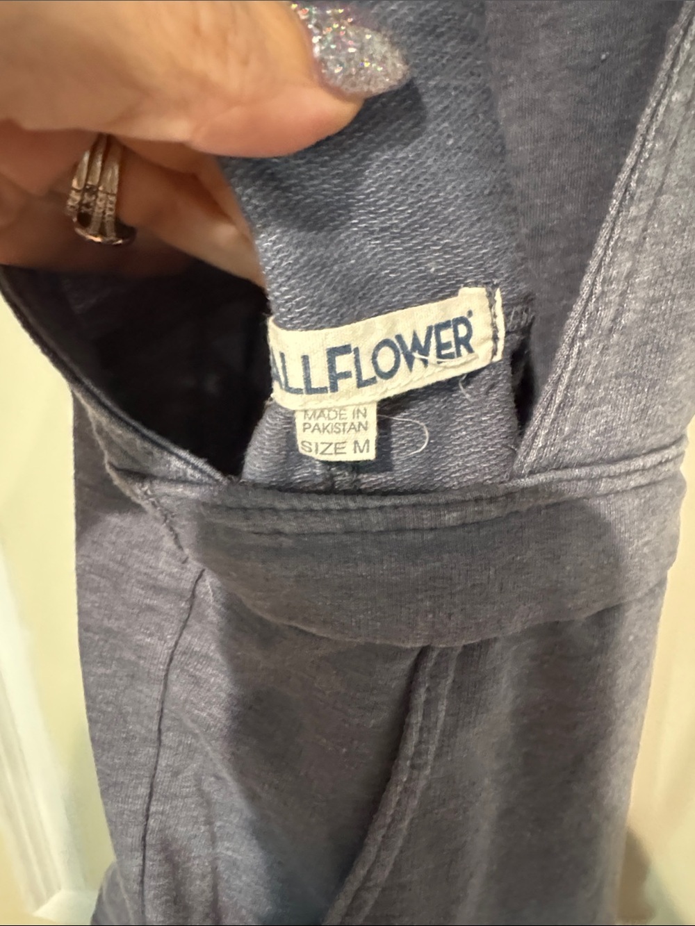 Wallflower Gray Sleeveless Denim-Style Romper Overalls - Picture 3 of 3